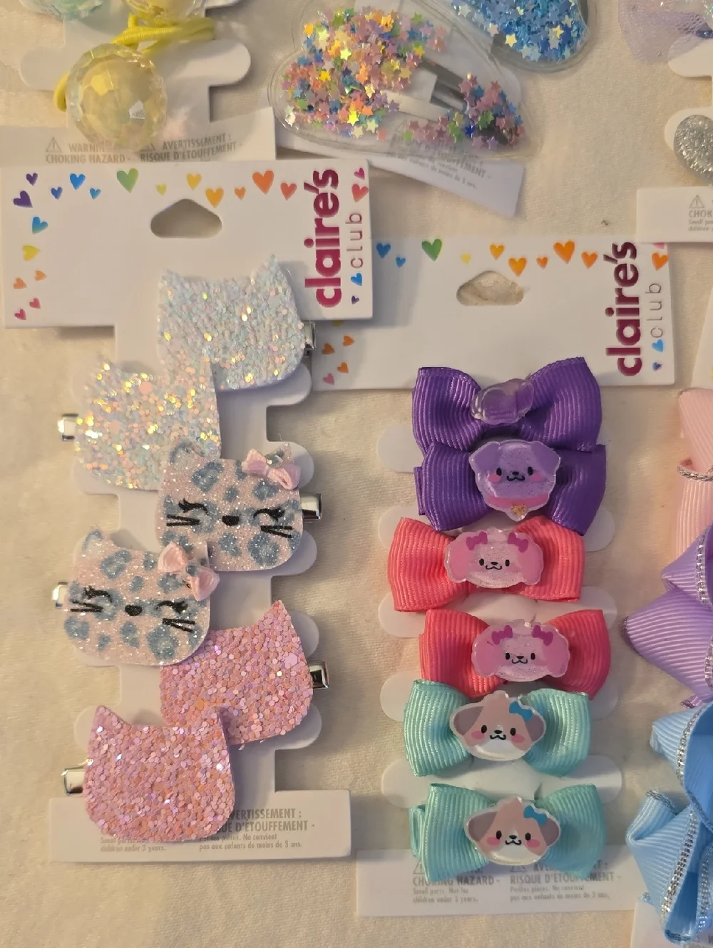 9 Claire's Pastel Hair Clip Bundle, Many Different Designs All New